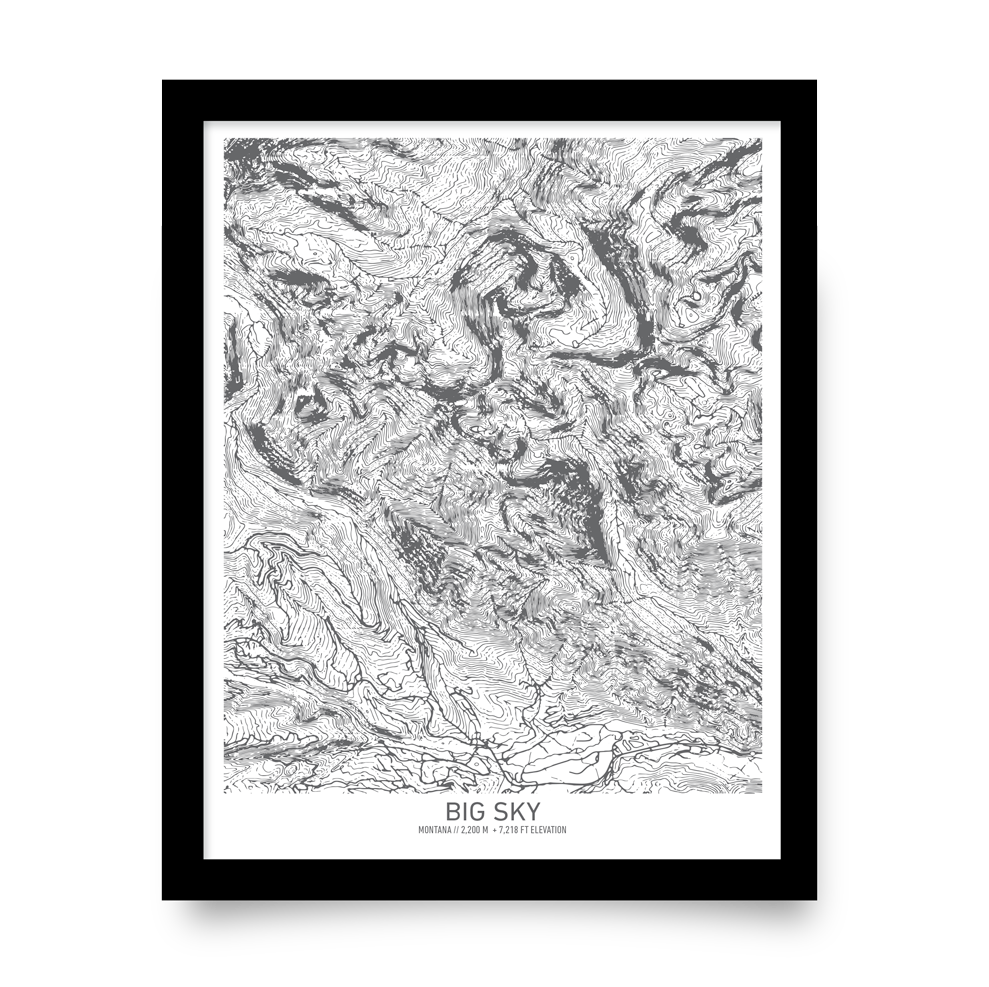 Big Sky, Montana Topo Map (White)