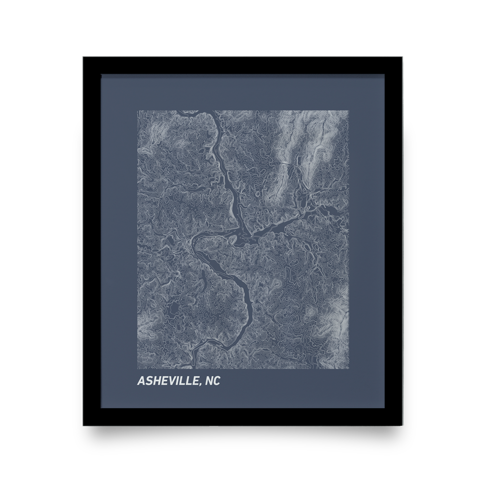 Asheville, NC Topo Map (Blue)
