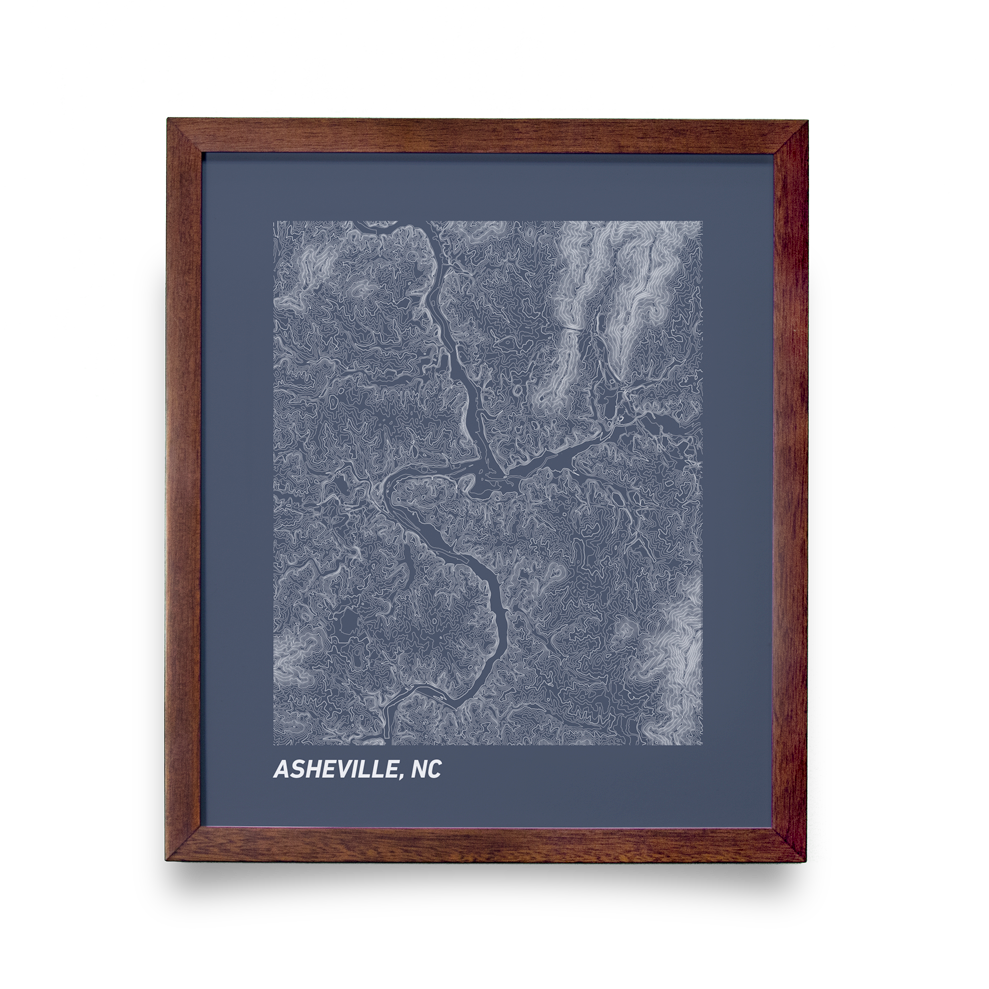 Asheville, NC Topo Map (Blue)