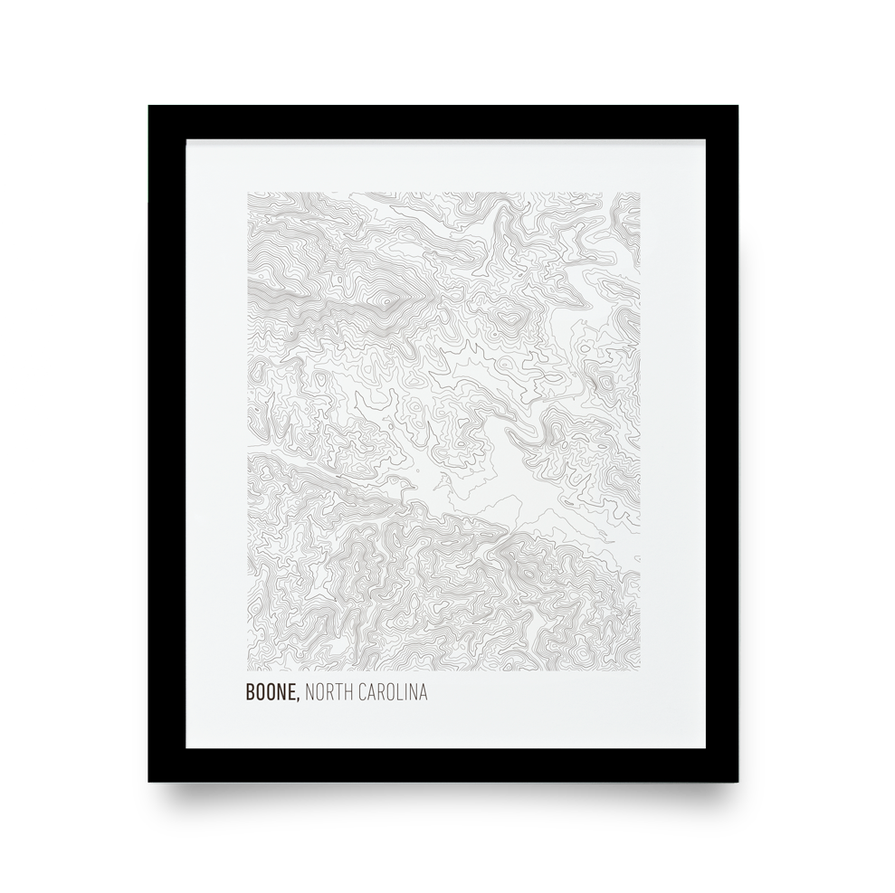 Boone, NC Topo Map (White)