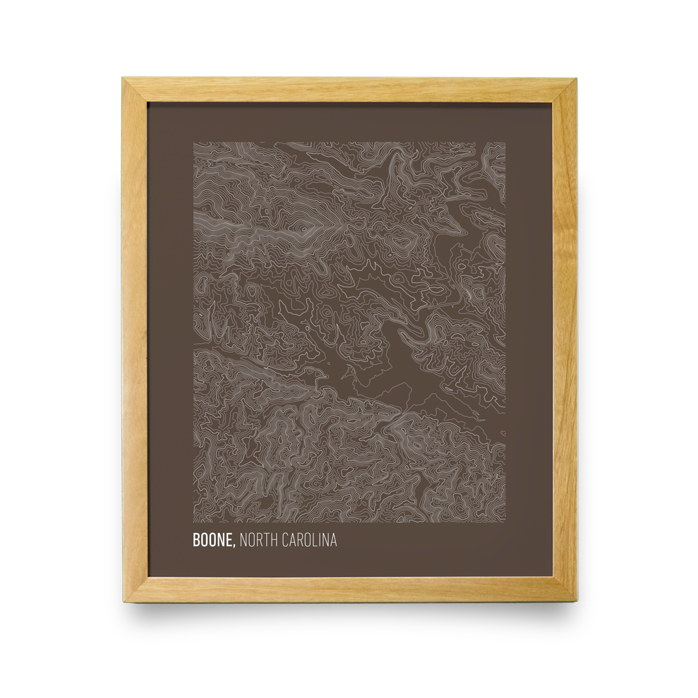 Boone, NC Topo Map (Brown)
