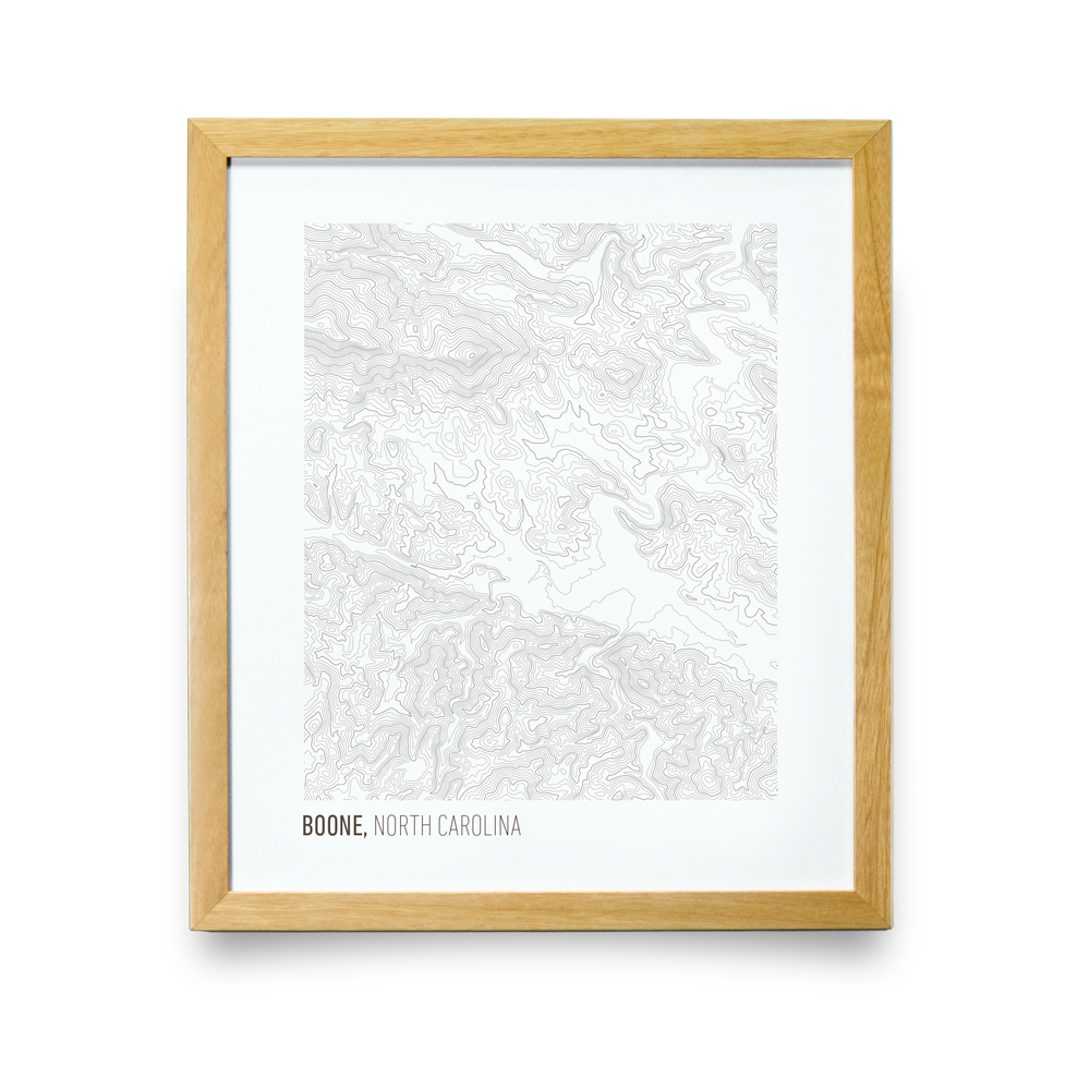 Boone, NC Topo Map (White)