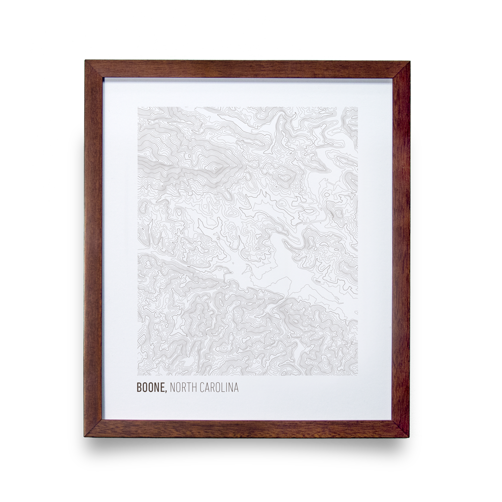 Boone, NC Topo Map (White)
