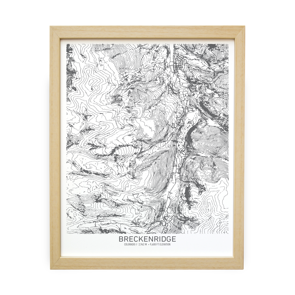 Breckenridge, Colorado Topo Map (White)