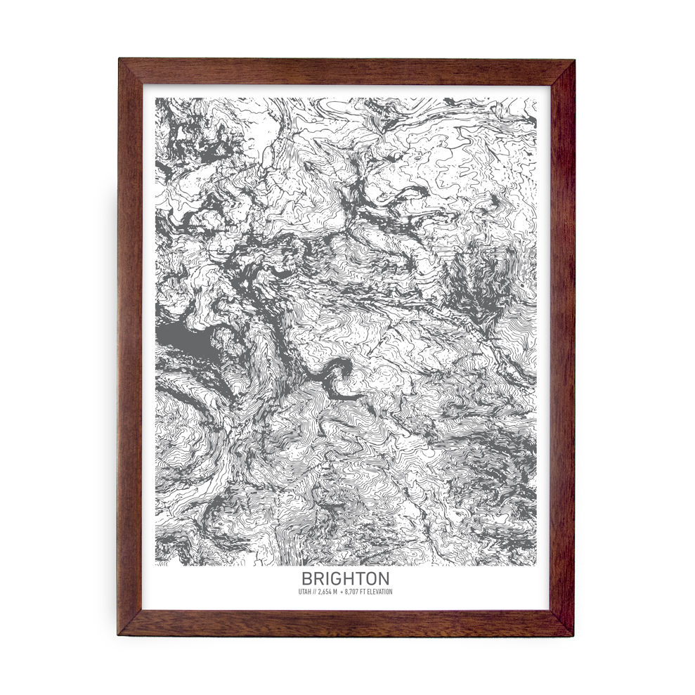 Brighton, Utah Topo Map (White)