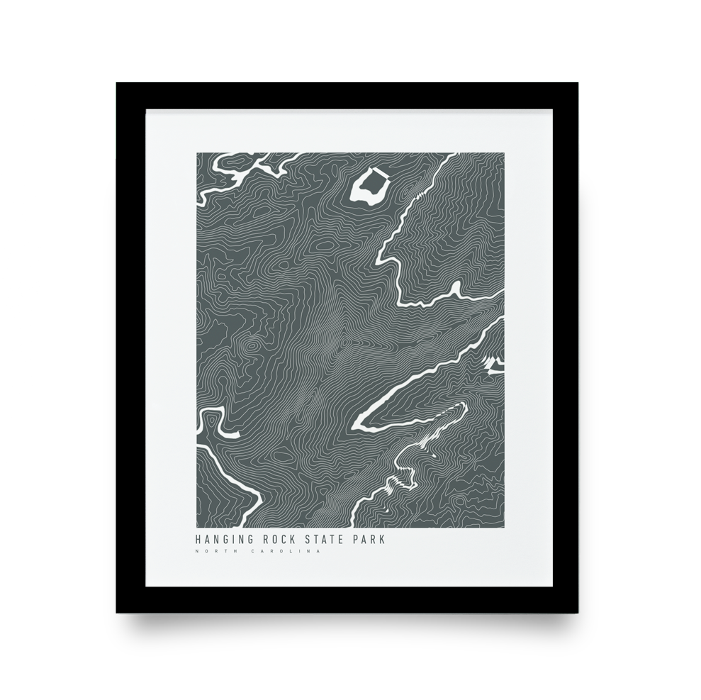 Hanging Rock State Park, NC Topo Map (White)
