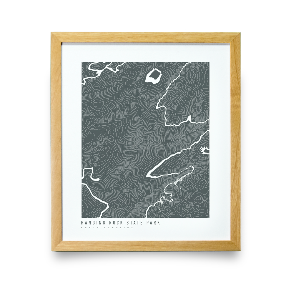 Hanging Rock State Park, NC Topo Map (White)