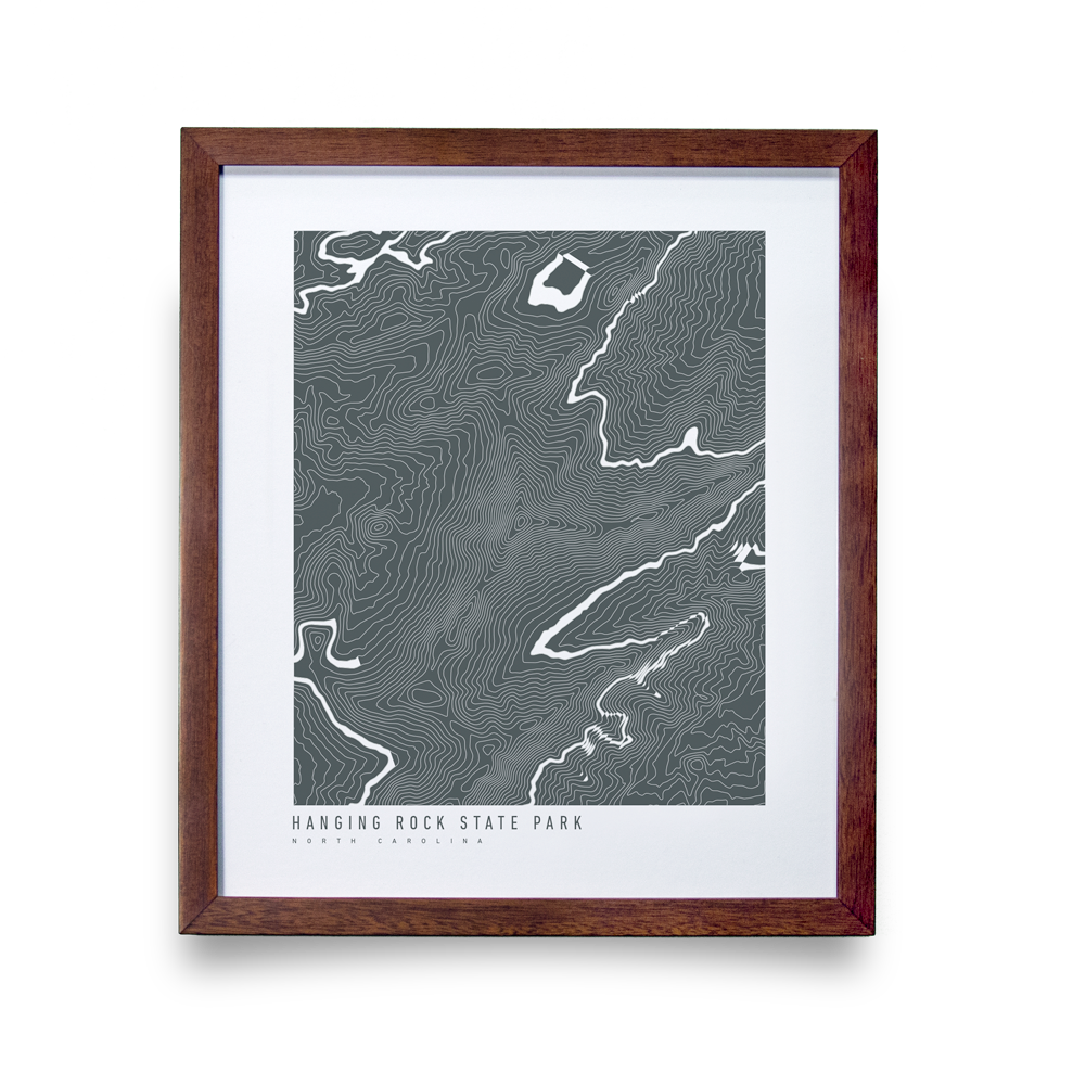 Hanging Rock State Park, NC Topo Map (White)