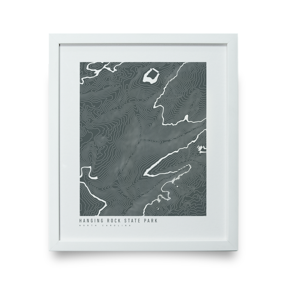 Hanging Rock State Park, NC Topo Map (White)