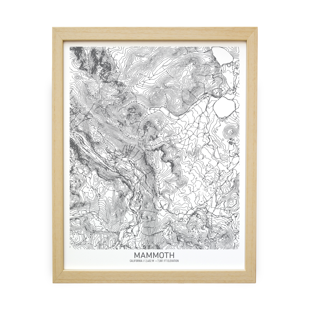Mammoth, California Topo Map (White)