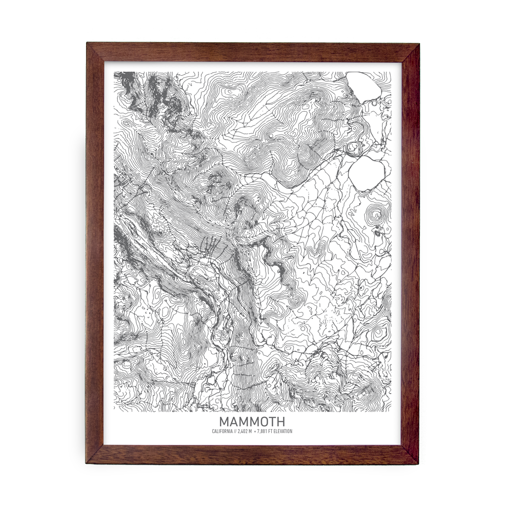 Mammoth, California Topo Map (White)