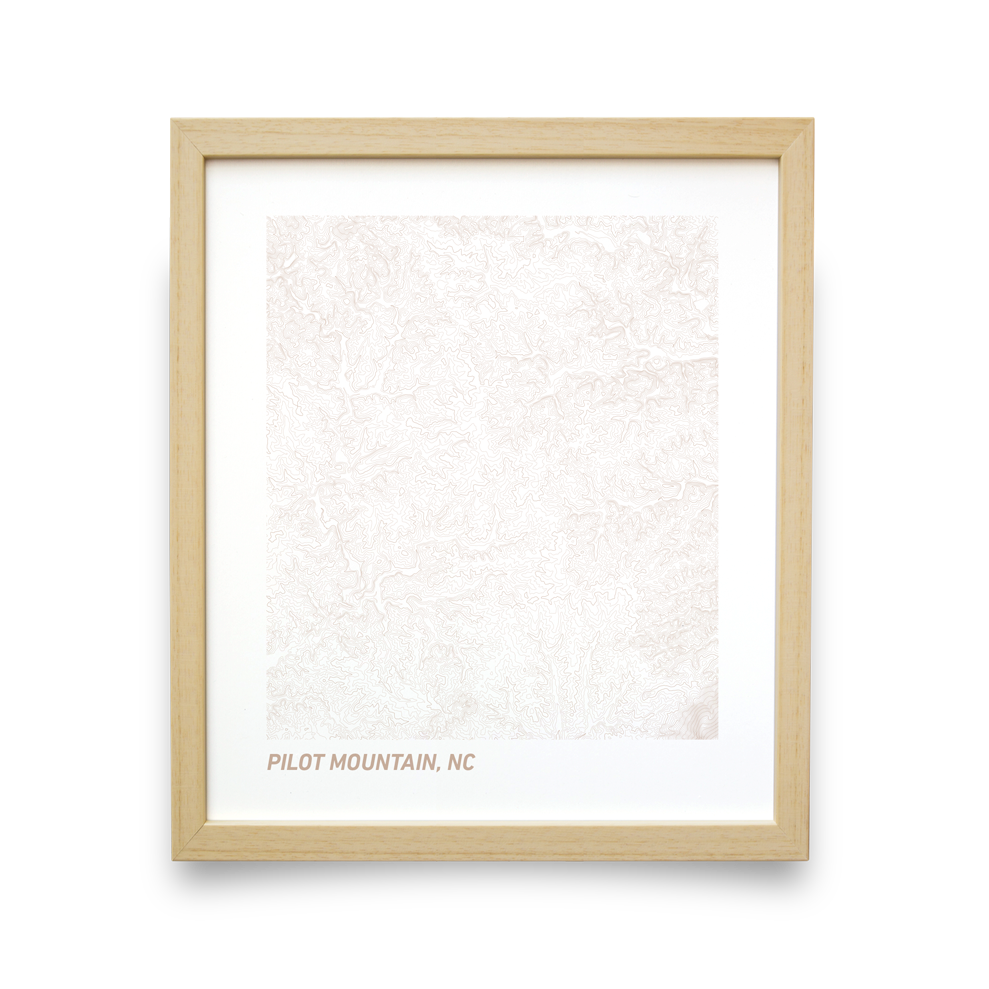 Pilot Mountain, NC Topo Map (White)