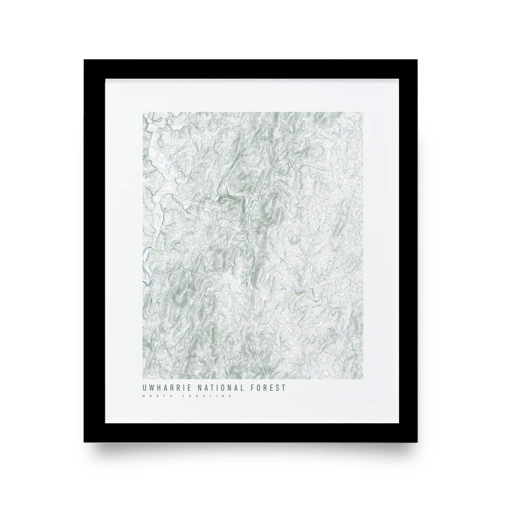 Uwharrie National Forest Topo Map (White)