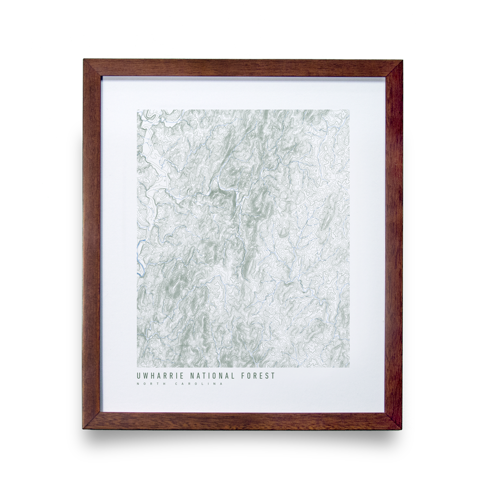 Uwharrie National Forest Topo Map (White)
