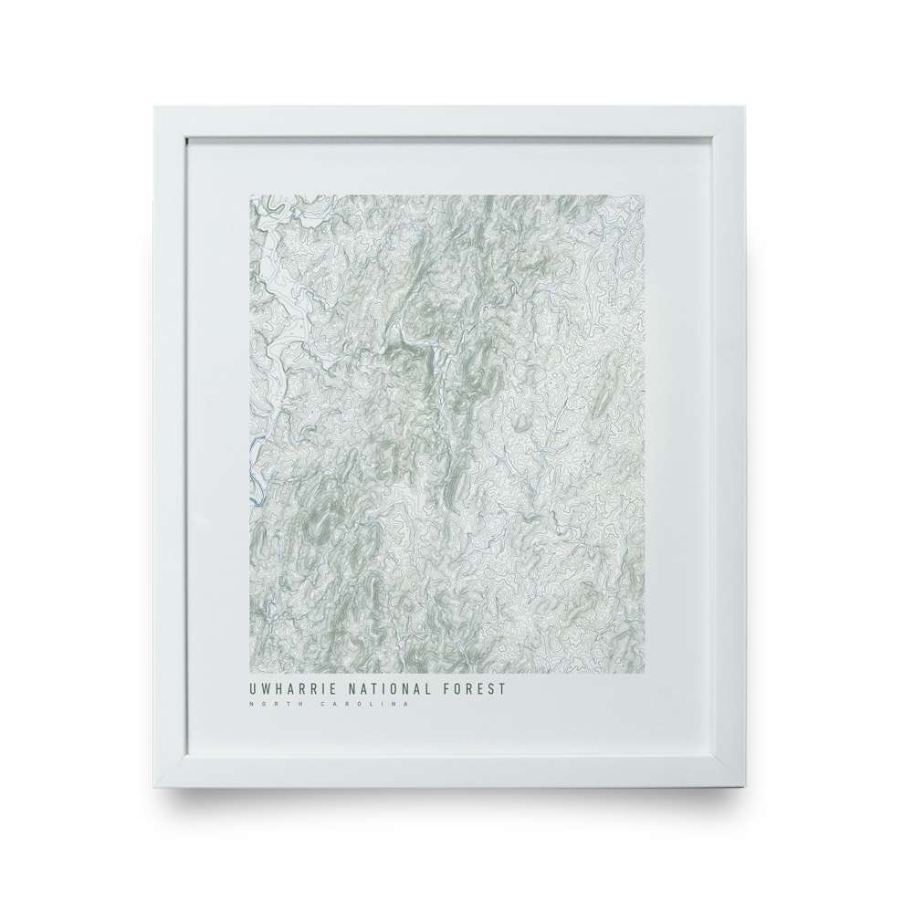 Uwharrie National Forest Topo Map (White)