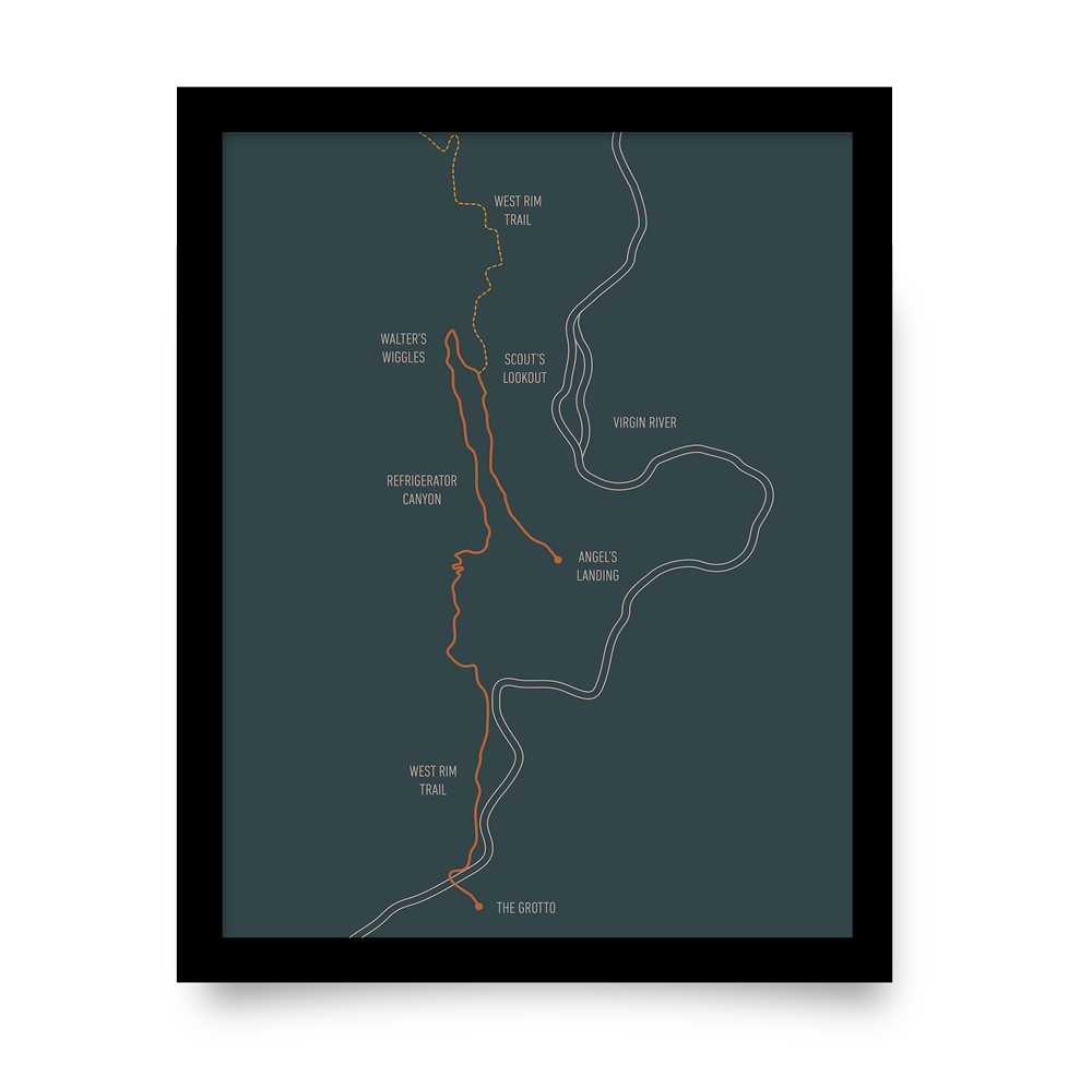 Angel's Landing Trail Map (Blue)