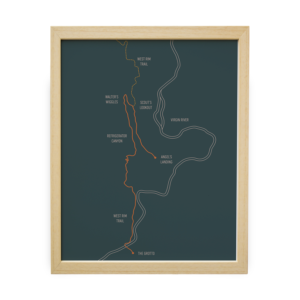 Angel's Landing Trail Map (Blue)