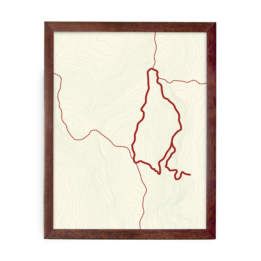Precipice Trail Topo Map (Cream)