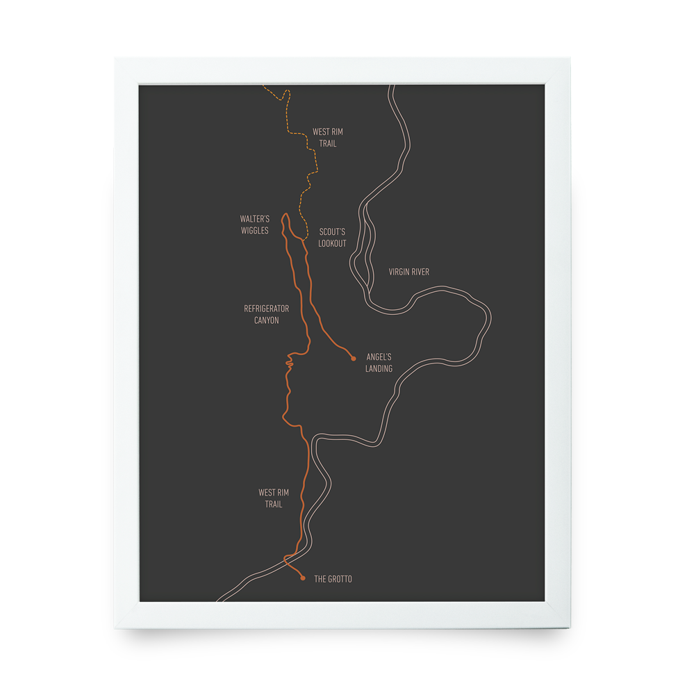 Angel's Landing Trail Map (Charcoal)