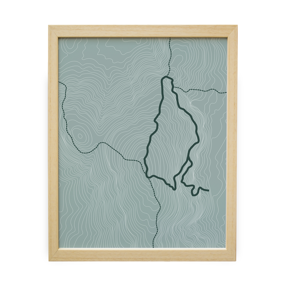 Precipice Trail Topo Map (Light Blue)