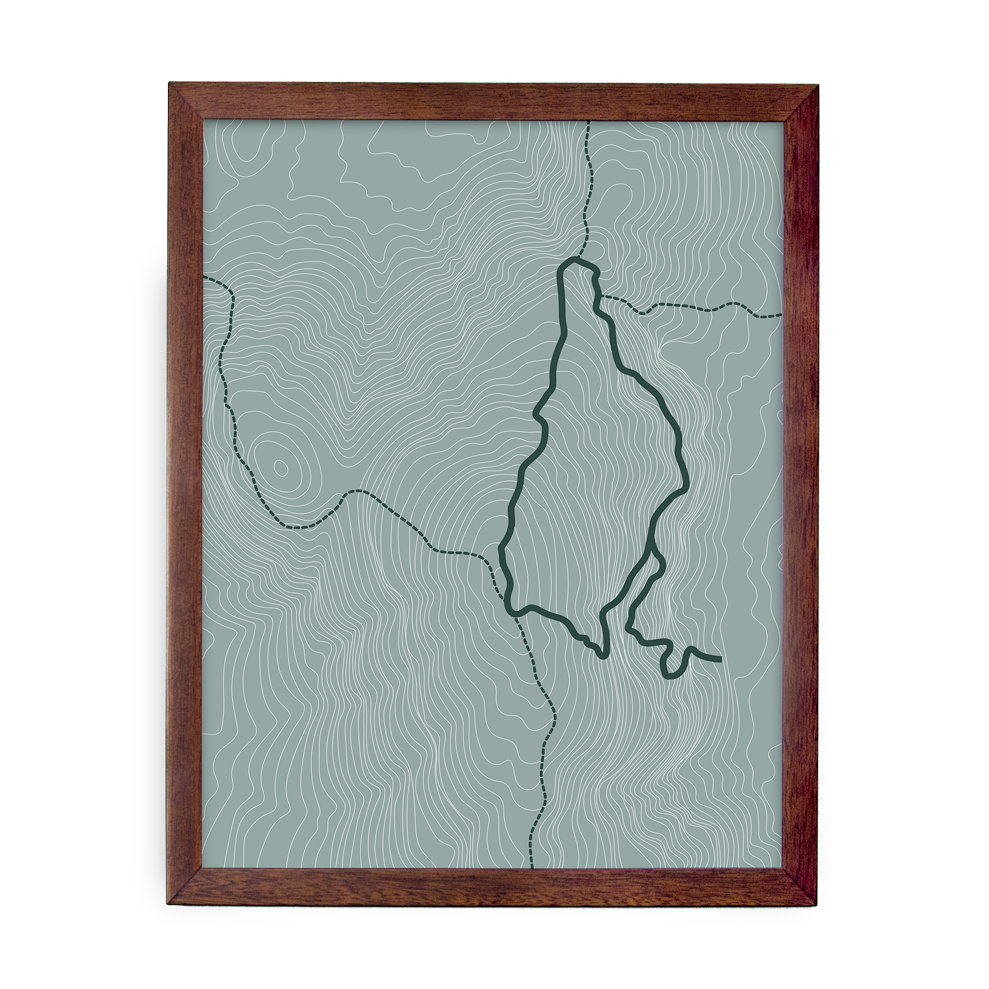 Precipice Trail Topo Map (Light Blue)