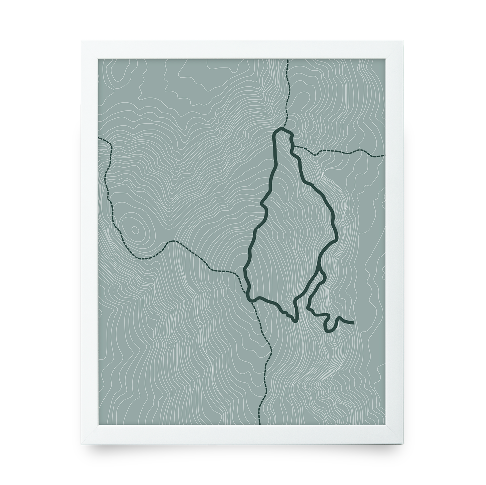 Precipice Trail Topo Map (Light Blue)