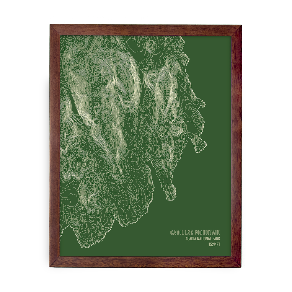 Cadillac Mountain Topo Map (Green)