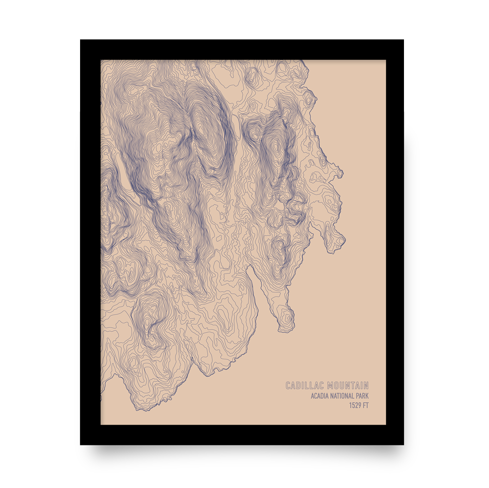 Cadillac Mountain Topo Map (Salmon)