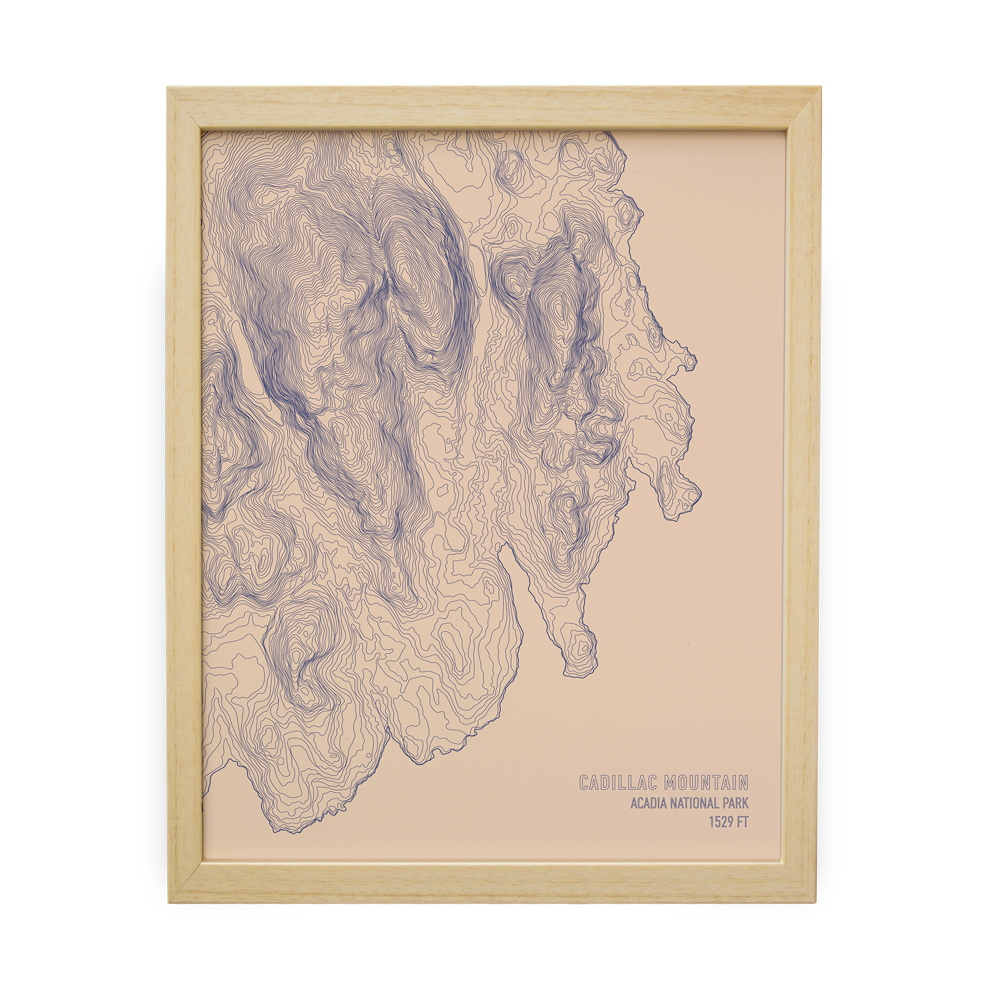 Cadillac Mountain Topo Map (Salmon)