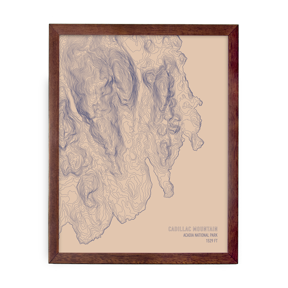 Cadillac Mountain Topo Map (Salmon)