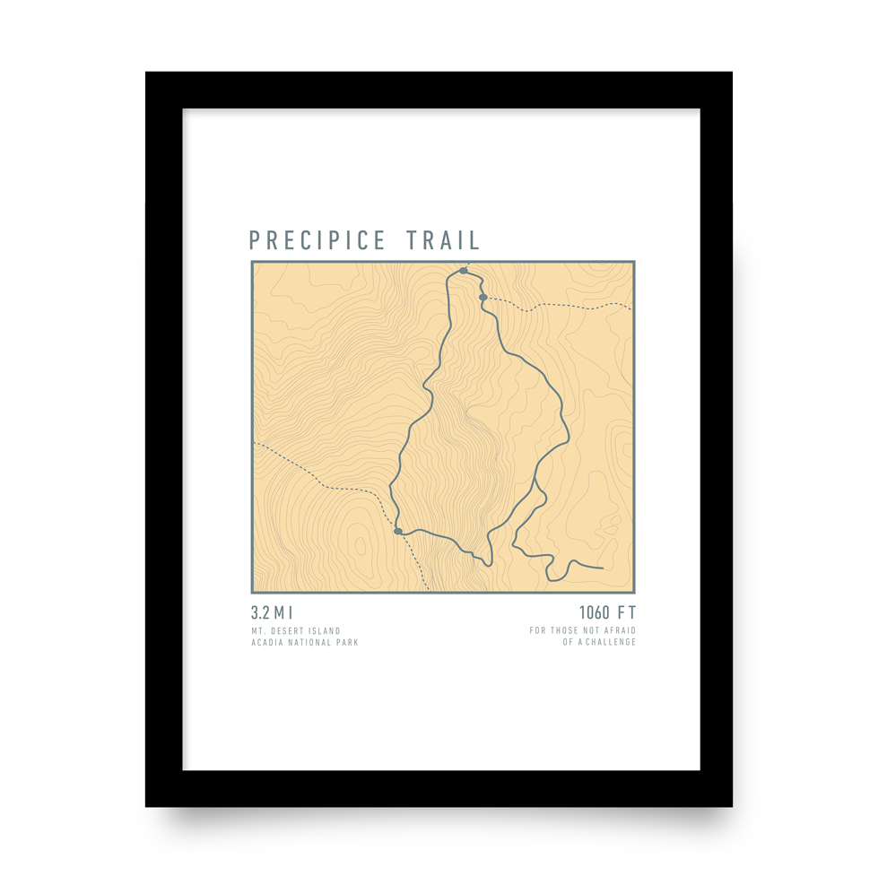 Precipice Trail Topo Map (Yellow)
