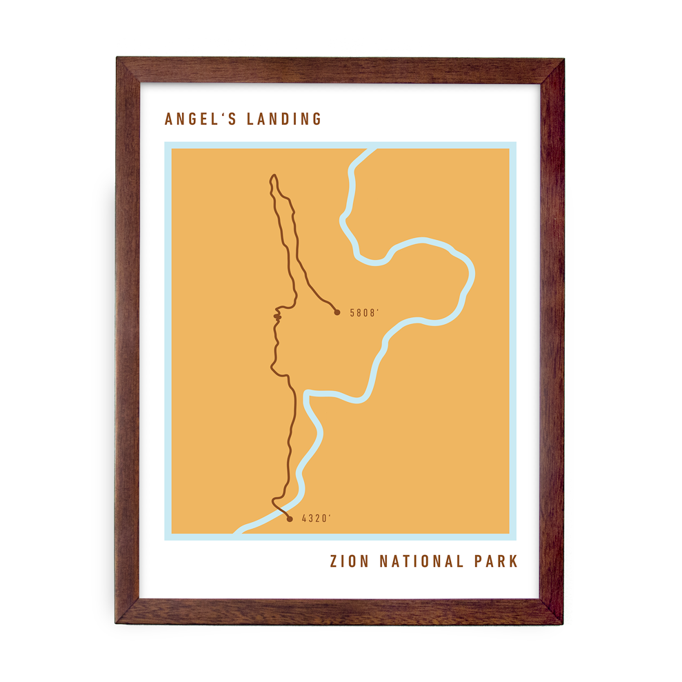 Angel's Landing Bold Trail Map (Yellow)
