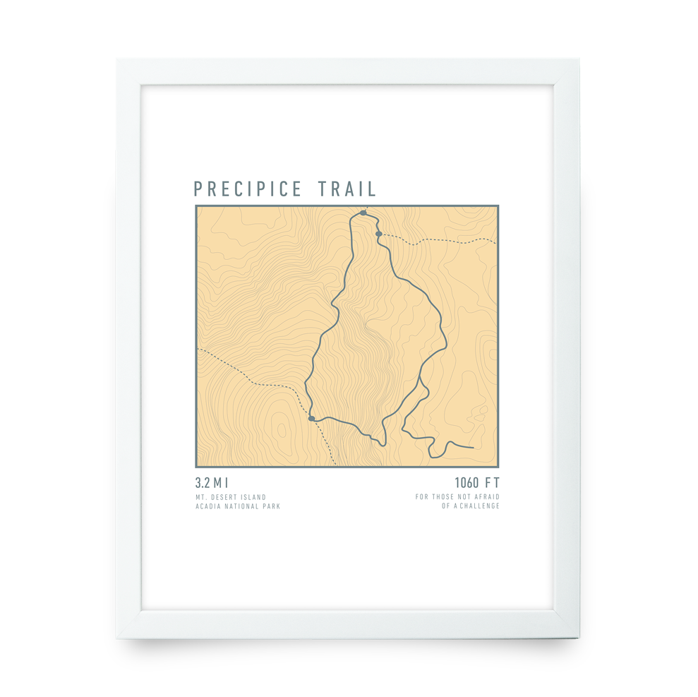 Precipice Trail Topo Map (Yellow)