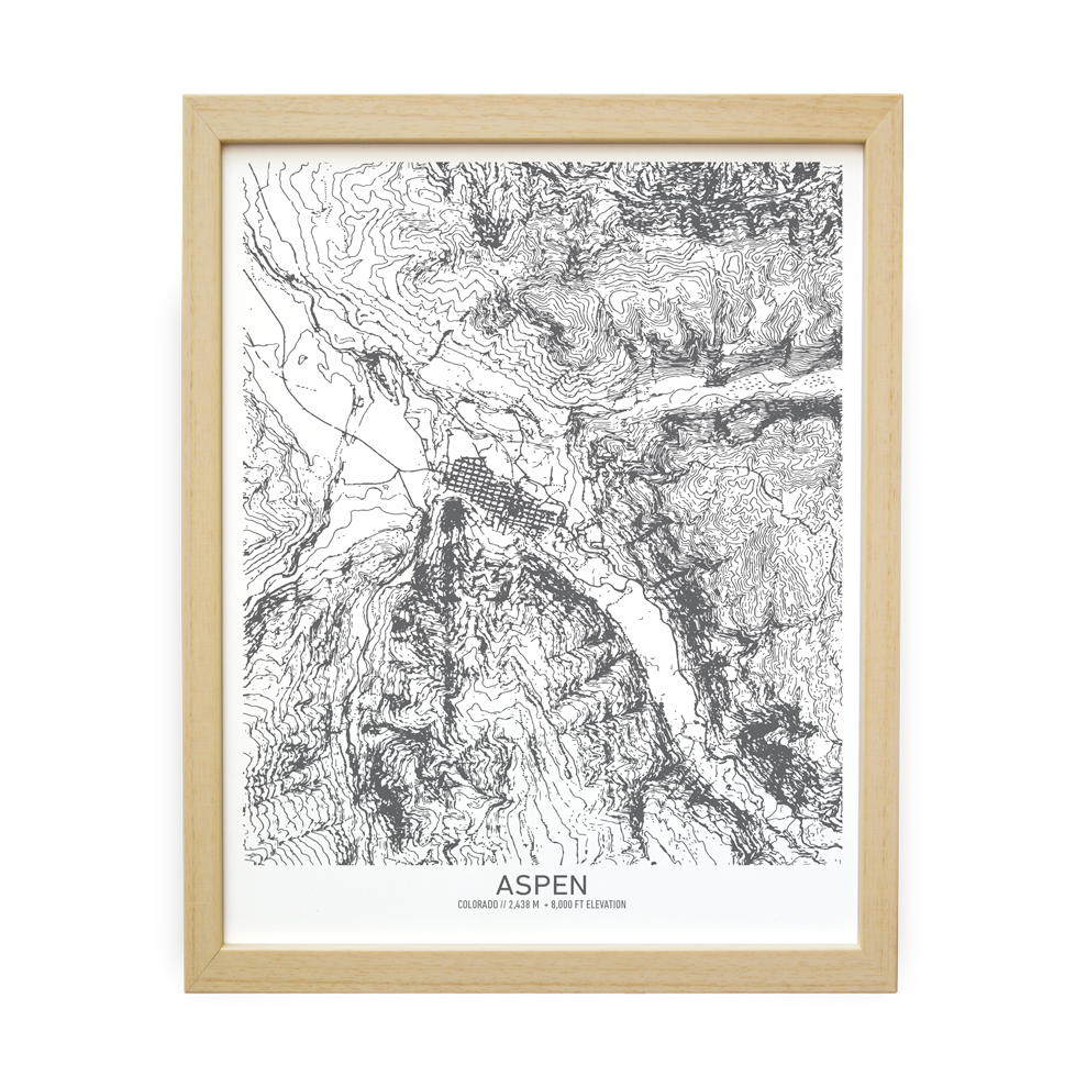 Aspen, Colorado Topo Map (White)