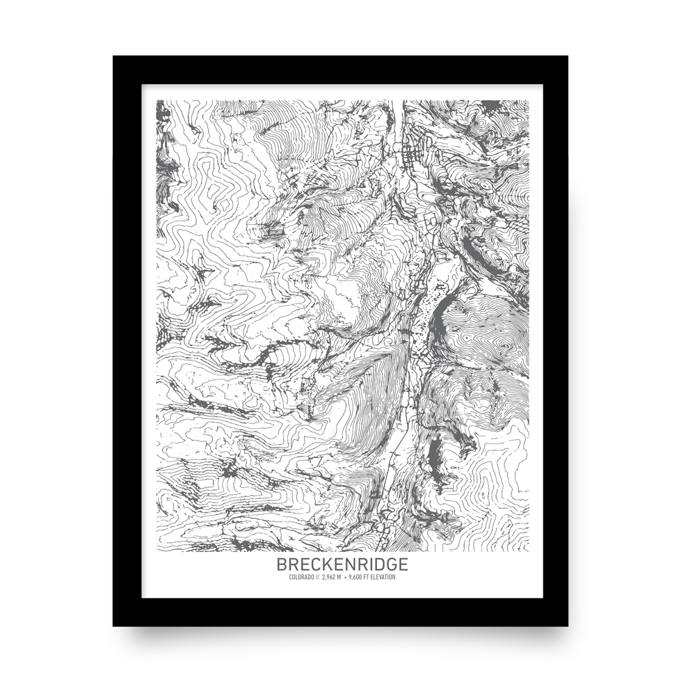 Breckenridge, Colorado Topo Map (White)