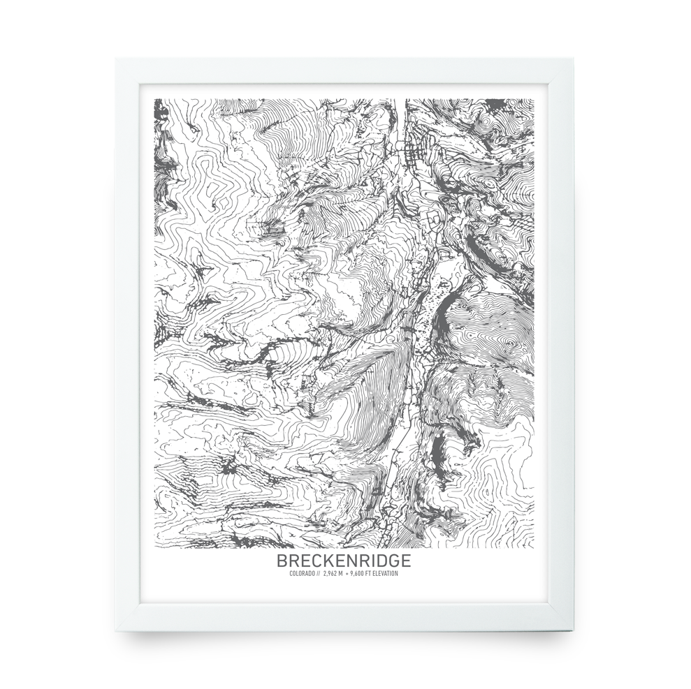 Breckenridge, Colorado Topo Map (White)