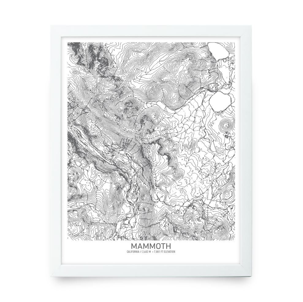 Mammoth, California Topo Map (White)