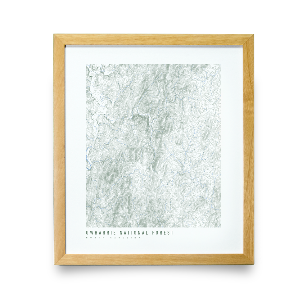 Uwharrie National Forest Topo Map (White)