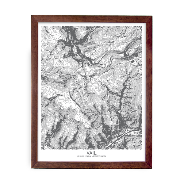 Vail, Colorado Topo Map (White) – LAND + LOFT