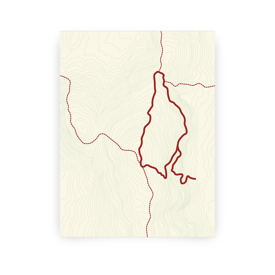 Precipice Trail Topo Map (Cream)