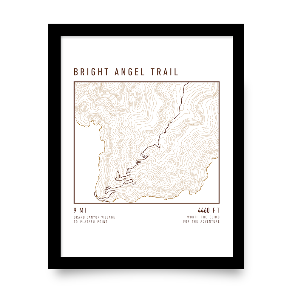 Bright Angel Topo Map (White)