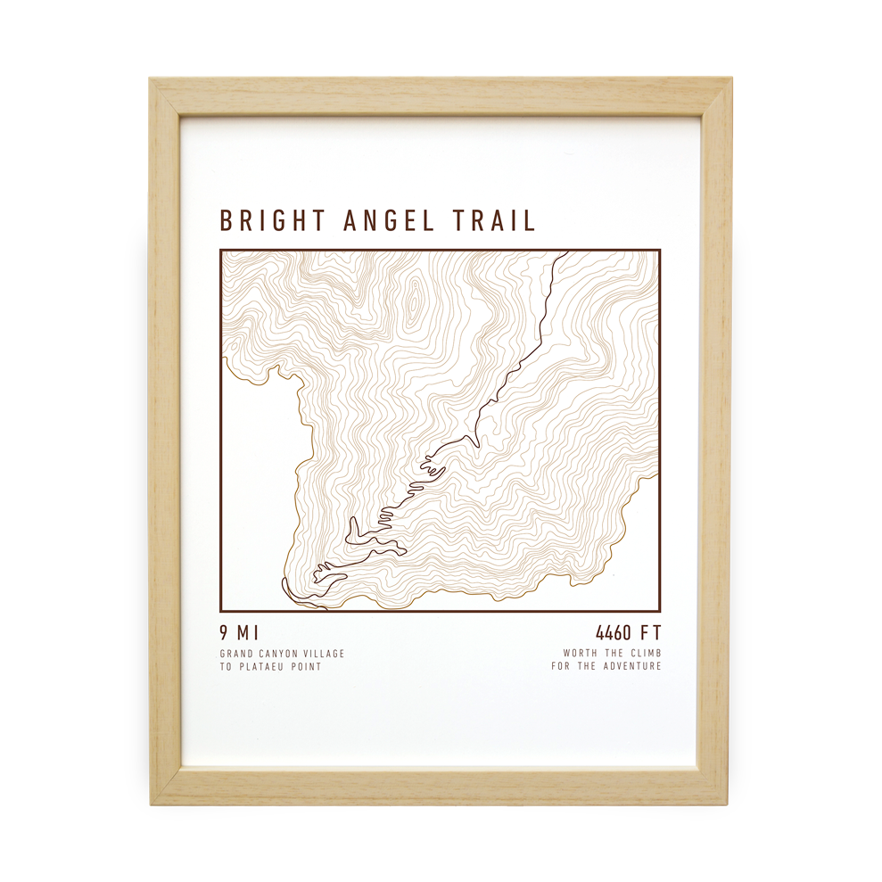 Bright Angel Topo Map (White)