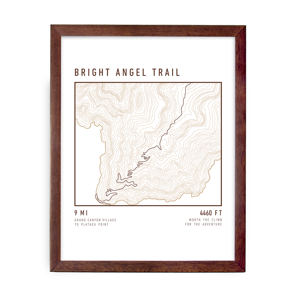 Bright Angel Topo Map (White)