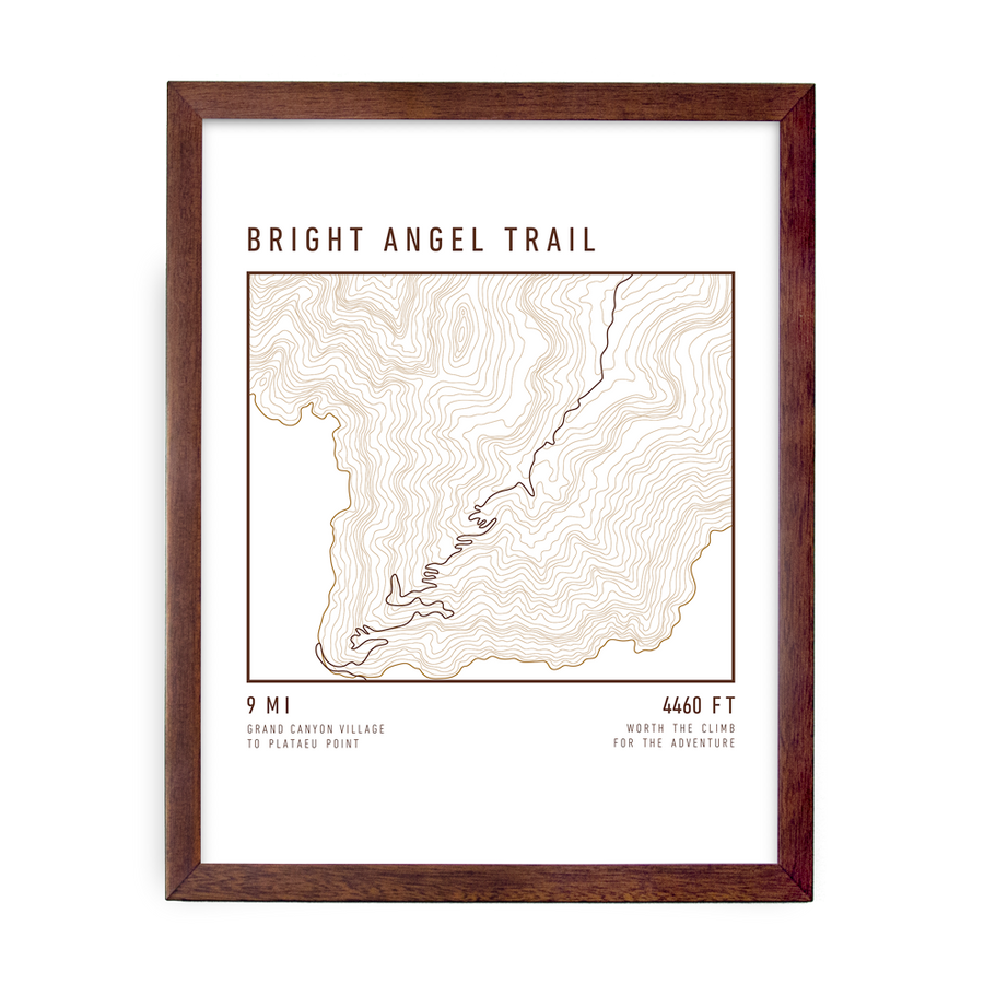 Bright Angel Topo Map (White)